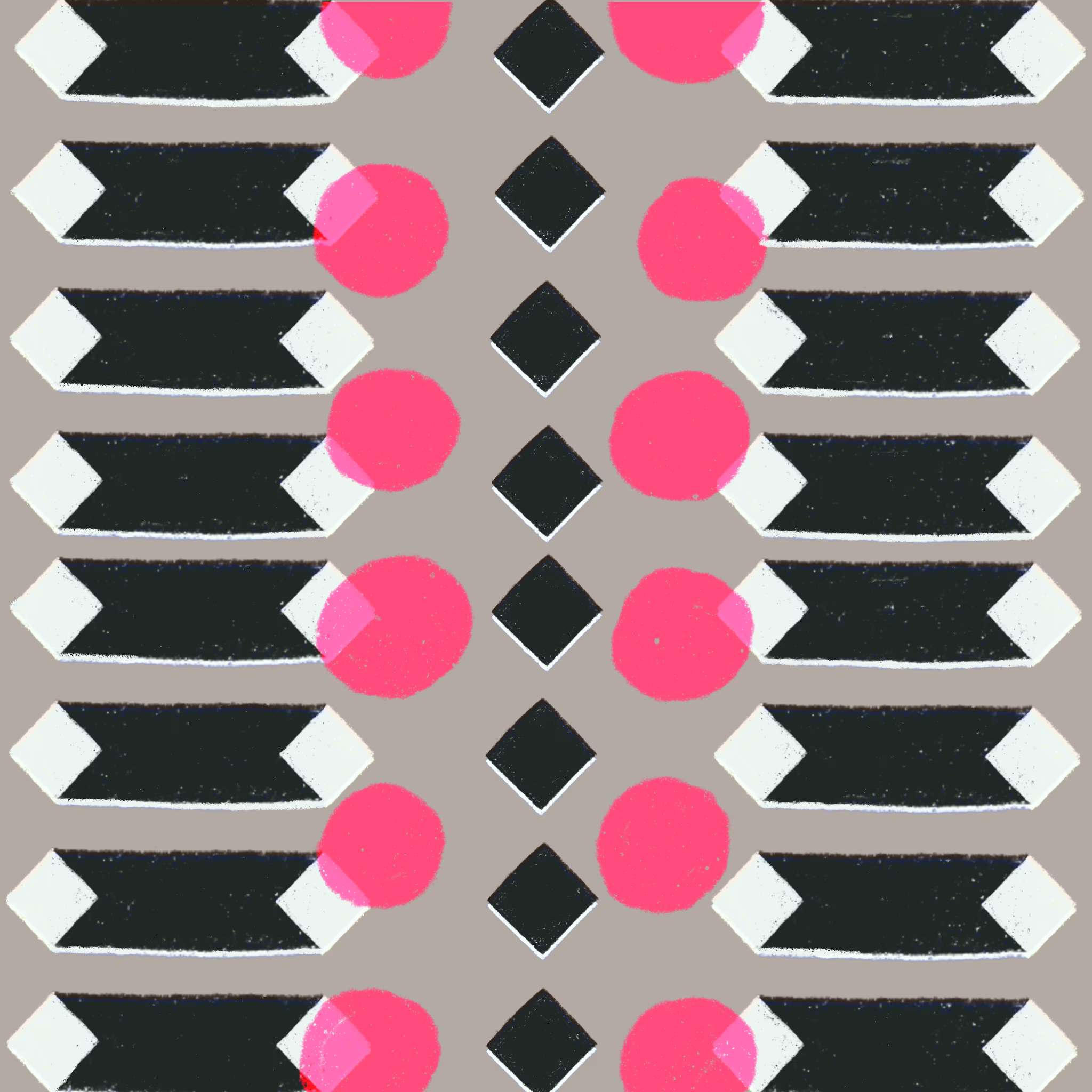 Chevrons, circles and diamonds pattern