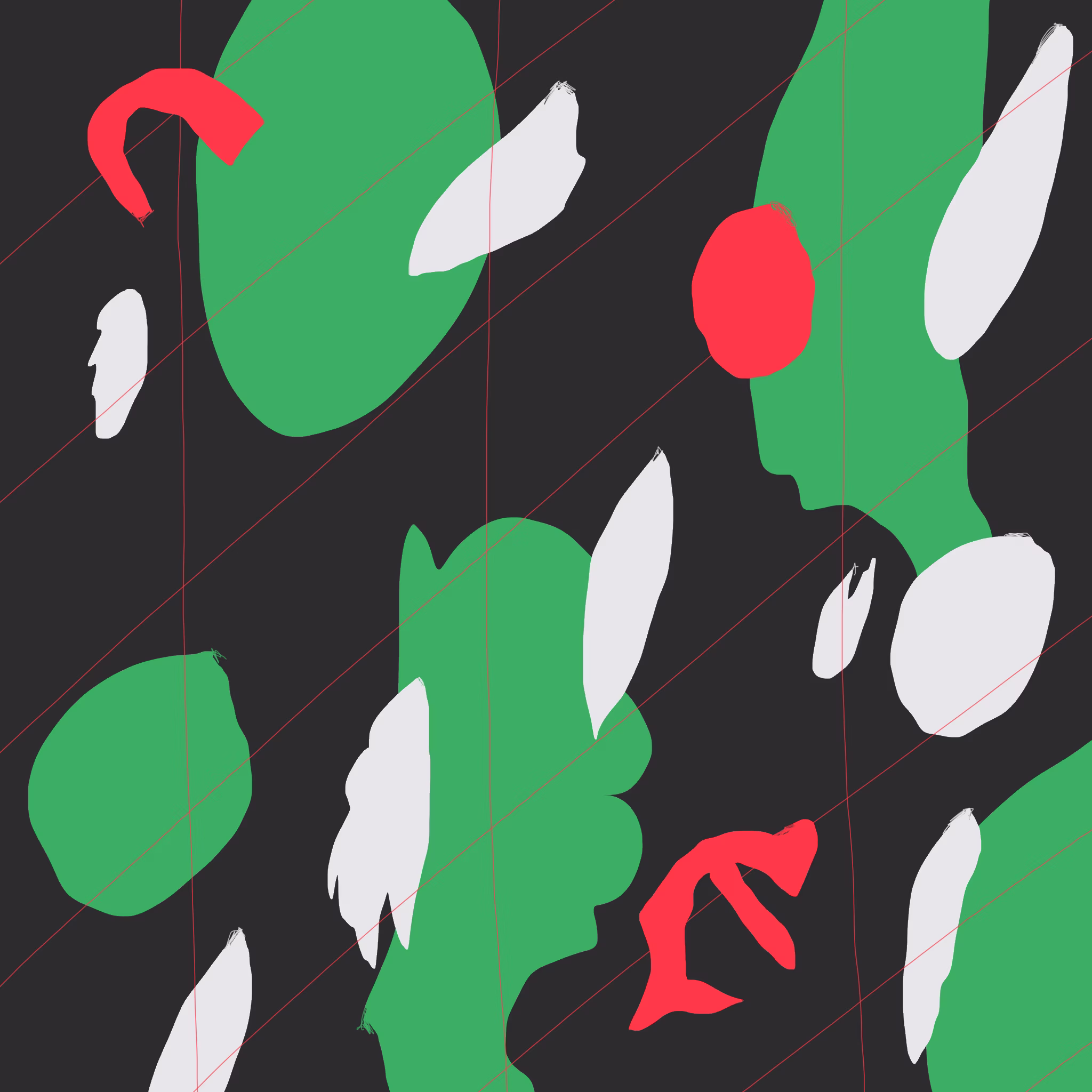 Green and white organic pattern