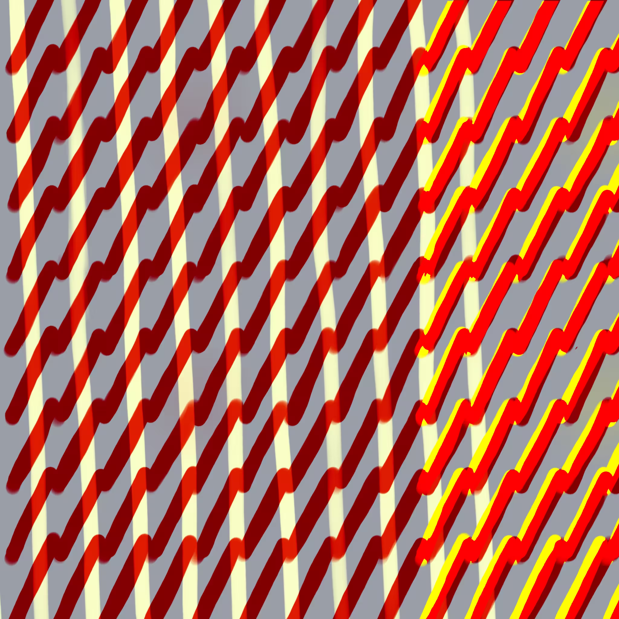 Red and yellow zigzag stripes pattern